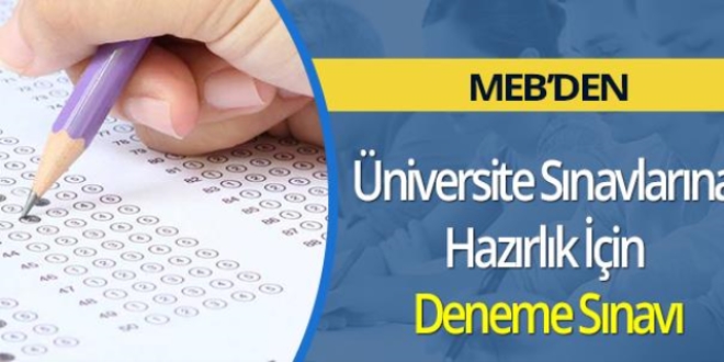 MEB'den üniversite sınavlarına hazırlık için deneme sınavı
