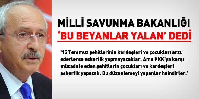 Milli Savunma Bakanlığı'ndan 'ayrımcılık' açıklaması