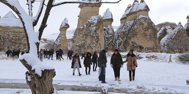 Kapadokya'da 'beyaz' gzellik