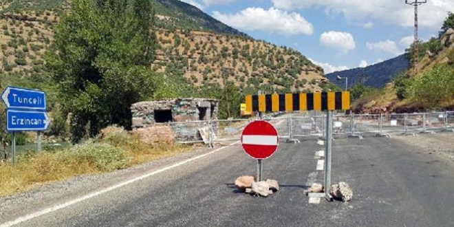 Tunceli - Erzincan karayolu ara geiine kapatld