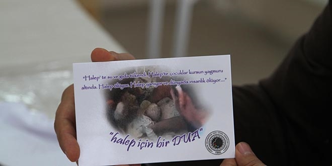 Öğretmen ve öğrencilerden 'Halep için bir dua' projesi