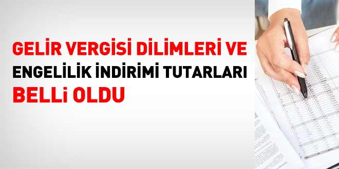 2017 gelir vergisi dilimleri ve engellilik indirim tutarları belli oldu