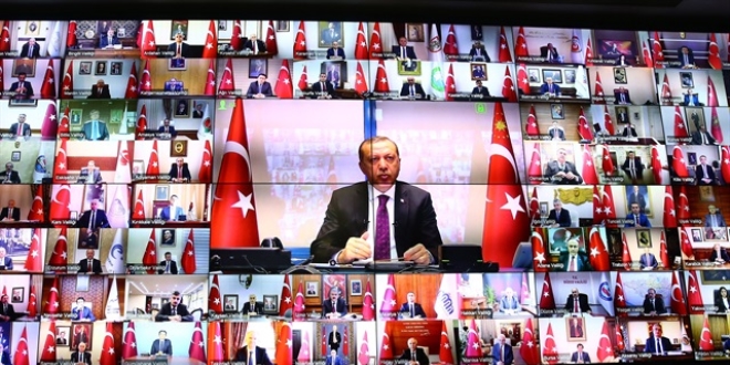 Erdoğan, 81 il valisiyle telekonferans bağlantısı yaptı