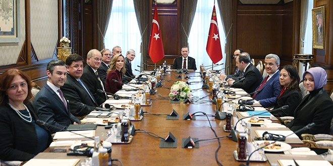 Erdoğan, Atlantik Konseyi heyetini kabul etti
