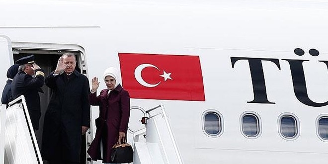 Erdoğan, özel uçak 'TUR' ile Türkiye'ye hareket etti
