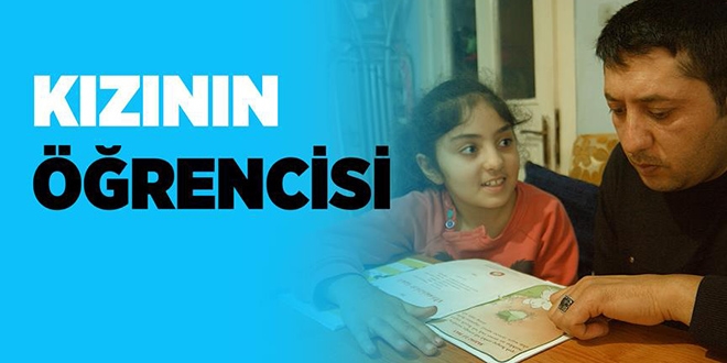 Dokuz yaşındaki kızının öğrencisi oldu