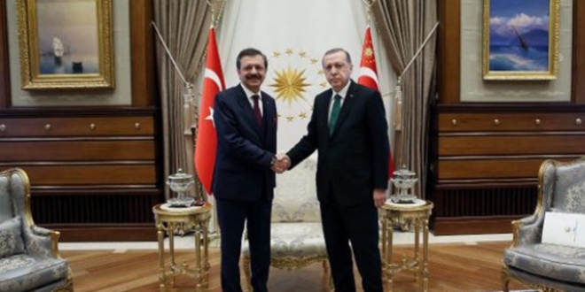 Erdoğan, TOBB Başkanı Hisarcıklıoğlu'nu kabul etti