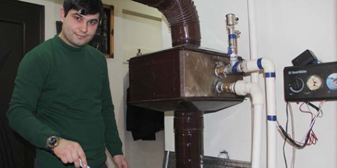 Kömür sobasını kalorifer sistemine çevirdi