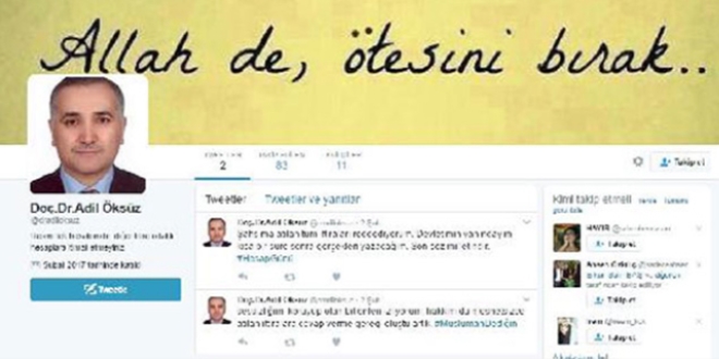 Adil Öksüz adına Twitter hesabı açıldı