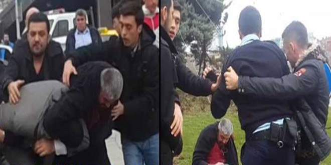 Polise tokat att, ortalk bir anda kart