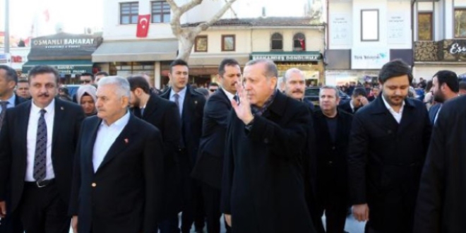 Erdoğan ve Yıldırım'dan Aksaray Belediyesine ziyaret