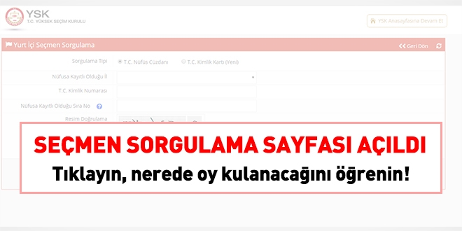 Referandum için YSK seçmen sorgulama