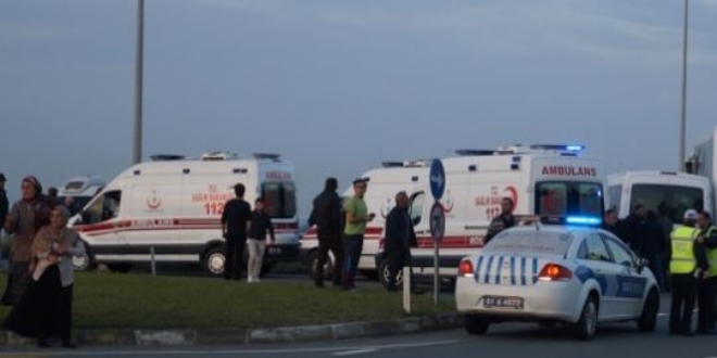 renci servisi ile belediye otobs arpt: 14 yaral