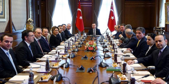 Cumhurbakan Erdoan, TSAD heyetini kabul etti