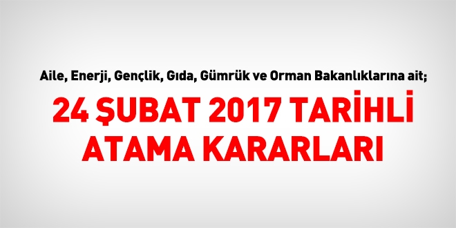 6 Bakanlıktaki üst düzey kadroya yapılan atamalar, Resmi Gazete'de