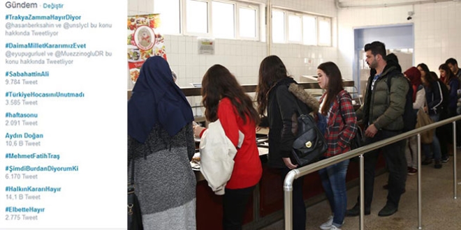 Trakya niversitesi'nin yemek zamm 'trend topic' oldu