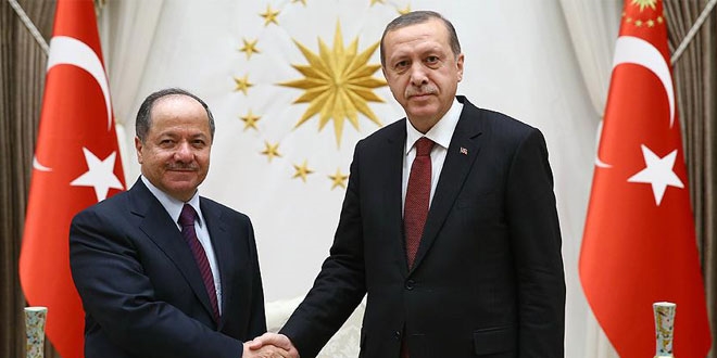 Cumhurbakan Erdoan'n Barzani'yi kabul etti