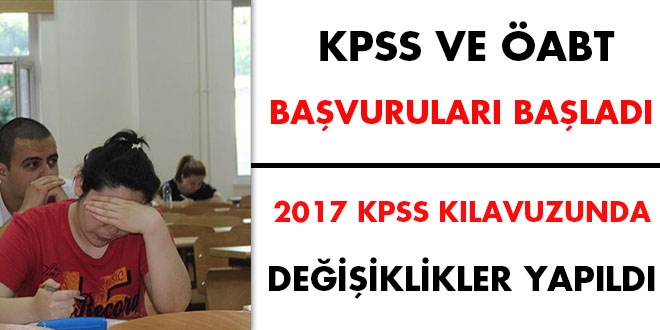 KPSS ve ABT bavurular balad. 2017 KPSS klavuzunda deiiklikler yapld