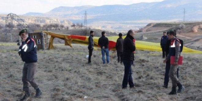 Nevşehir'de düşen balonun pilotu serbest bırakıldı