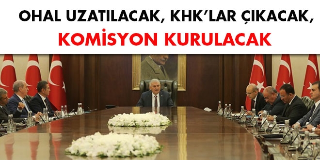 OHAL uzatılacak, KHK'lar çıkacak, OHAL İnceleme Komisyon'u kurulacak
