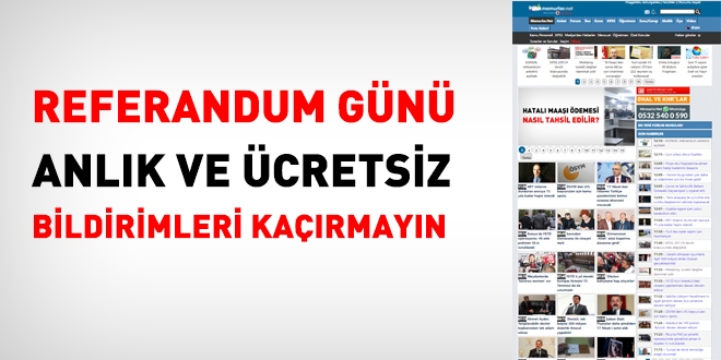 Memurlar.net uygulamalarını indirin. Referandum sonuçlarını anlık bildirim olarak alın!