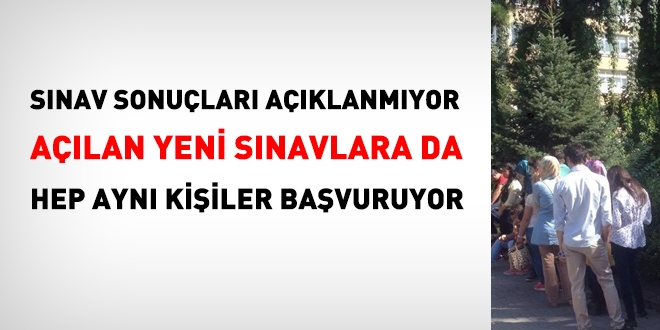 Sınavlara hep aynı adaylar başvurmak zorunda kalıyor