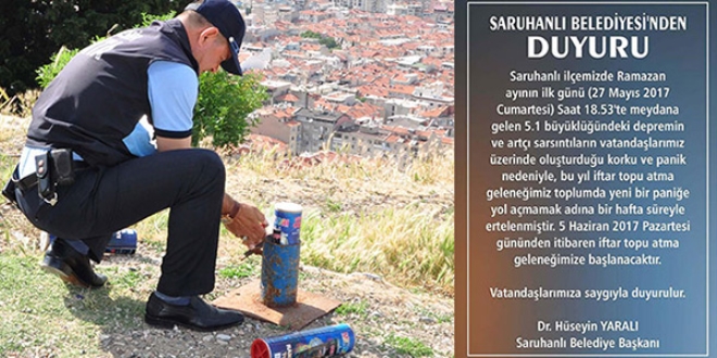 İftar topuna deprem engeli