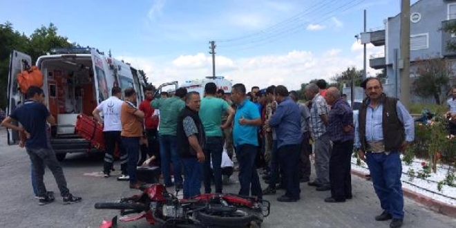 Motosikletiyle kaza yapan astsubay yaralandı