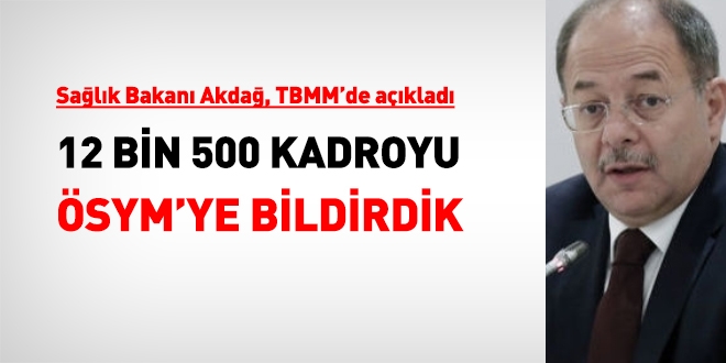 Bakan Akdağ: 12 bin 500 kadroyu ÖSYM'ye bildirdik