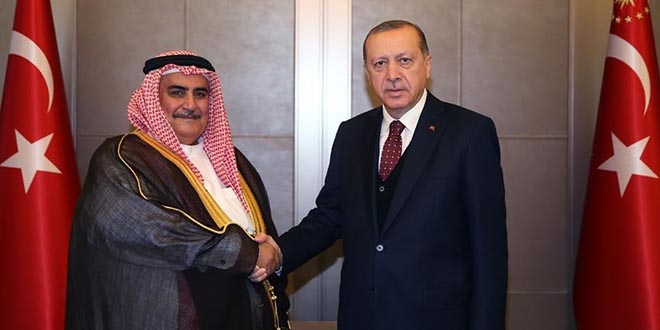 Cumhurbaşkanı Erdoğan Bahreyn Dışişleri Bakanı ile görüştü