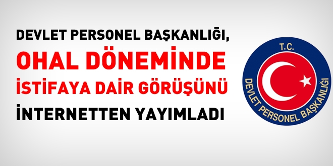 DPB, OHAL döneminde istifaya dair yeni görüşünü internetten yayımladı