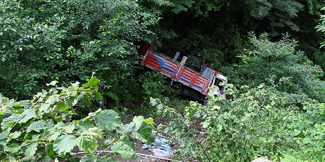 Giresun'da kamyon dere yatağına devrildi: 8 yaralı