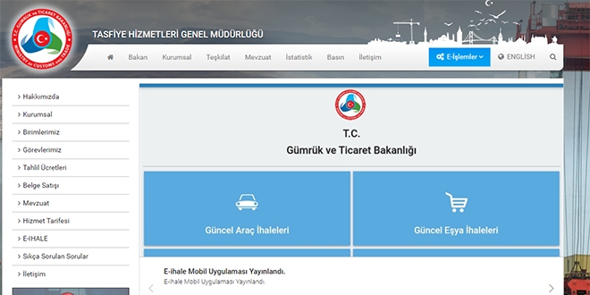 Gümrük Bakanlığı, e-ihale ile malları satıyor