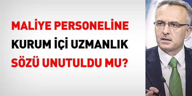 Maliye'nin kurum ii uzmanlk sz ne oldu?