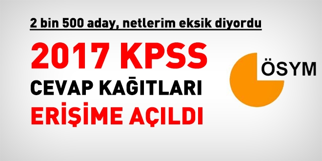 2017 KPSS cevap katlar adaylarn eriimine ald