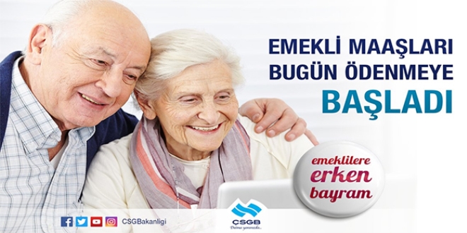 Emekli maaşları ödenmeye başladı