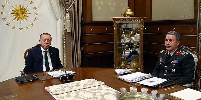 Erdoğan Akar'ı kabul etti