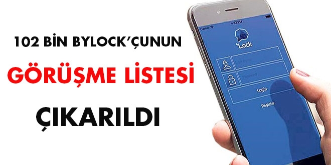 102 bin ByLock'unun grme listesi karld