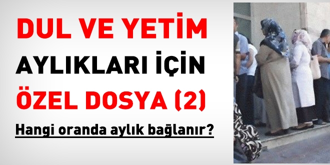Dul ve Yetim aylıkları için Özel Dosya (2)