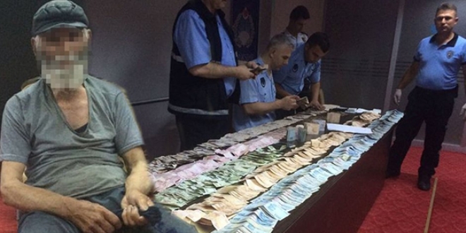 Dilencinin üzerinden 71 bin lira çıktı!