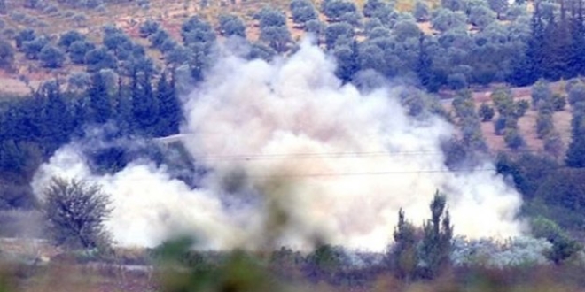 Hatay'da snr karakolu yaknlarna 2 top mermisi dt