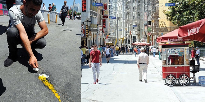 Taksim Meydanı'nda yumurta pişirdiler