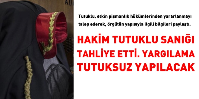 FETÖ sanığı, etkin pişmanlıktan yararlandı, bildiklerini anlattı, tahliye edildi