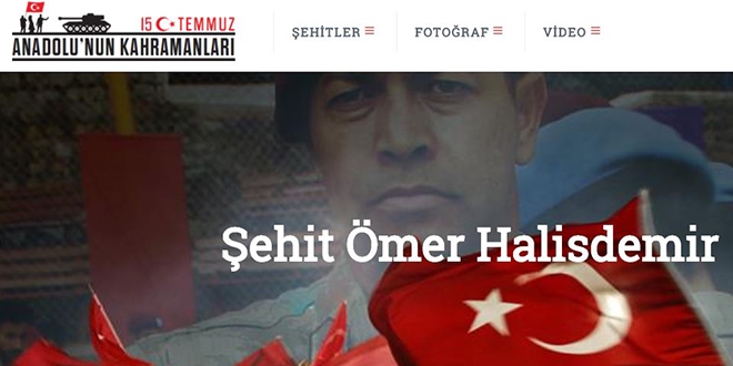 15 Temmuz şehitleri anısına hazırlaan site yayında