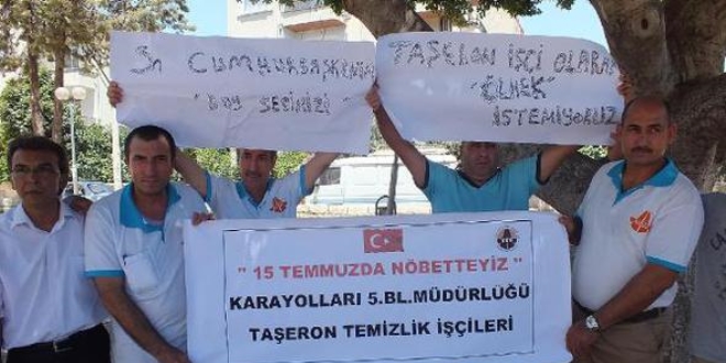Taşeron işçiler Erdoğan'a mektup göndererek kadro istedi