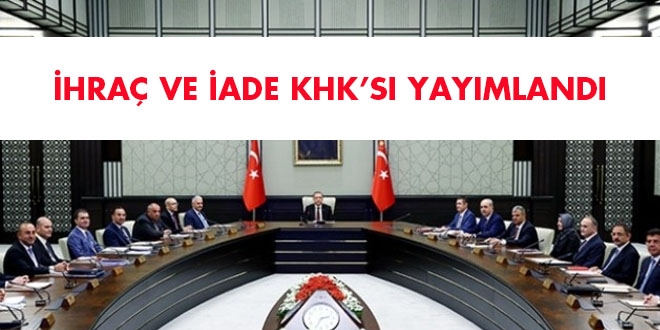 hra ve iade KHK's yaymland