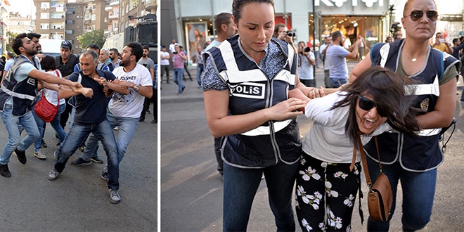 Diyarbakr'da izinsiz gsteri: 32 kii gzaltna alnd