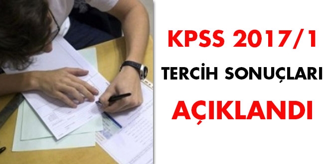 KPSS 2017/1 tercih sonular akland