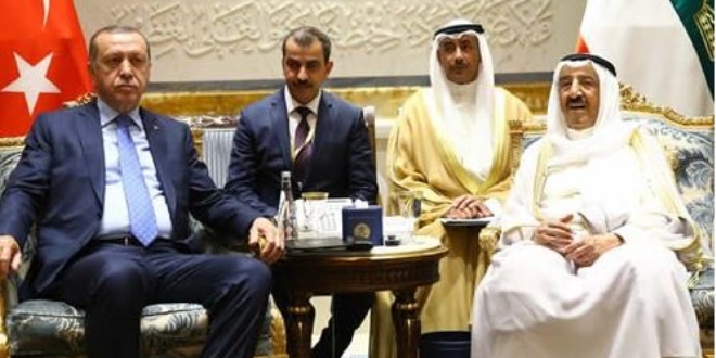 Erdoan, Kuveyt Emiri Sabah ile bir araya geldi