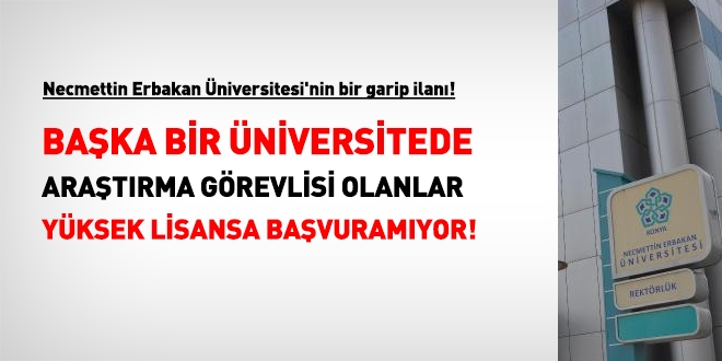 Necmettin Erbakan Üniversitesi'nin bir garip yüksek lisans ilanı!
